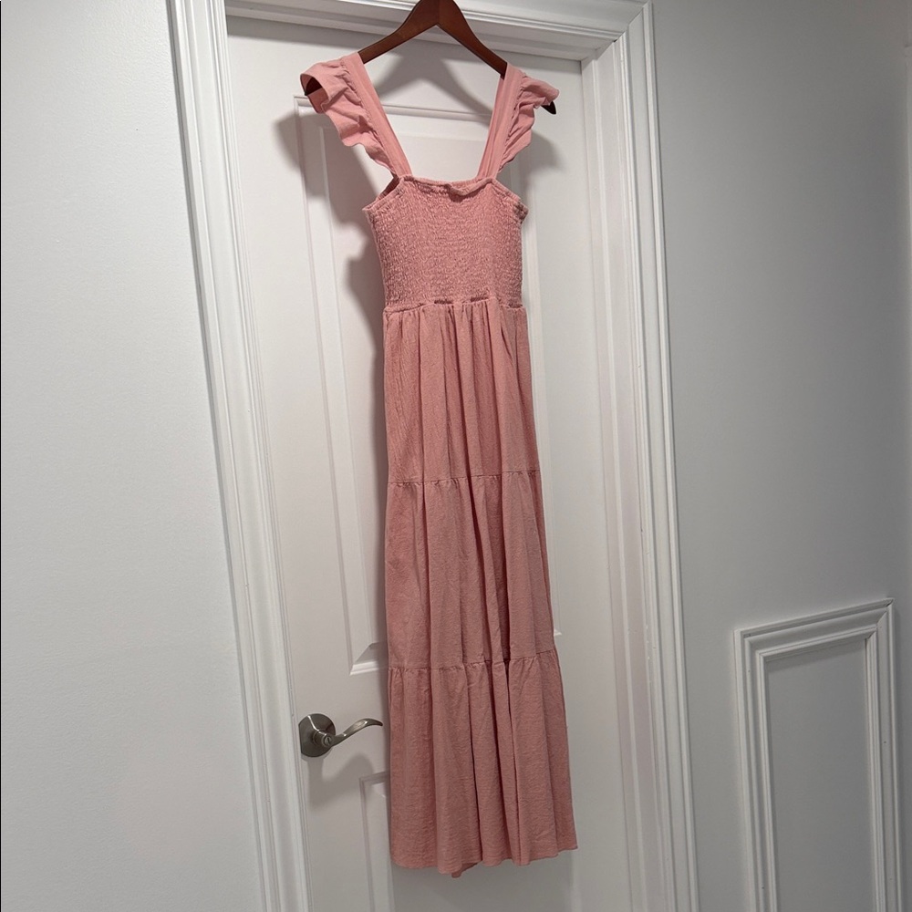Pink Ruffled Maxi Dress